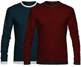 GHPC Men's Cotton Full Sleeve Round Neck Slim Fit T-Shirts (Combo of 2) (TS9004_3_4_S)
