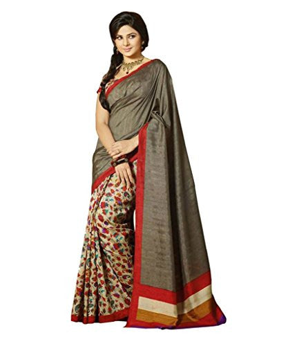 Glory Sarees Women's Silk Saree (kalapi27_gery and Beige)