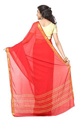 Rani Saahiba Zari Border Chiffon Saree(Red_SKR1446)