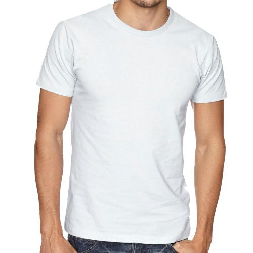 Pick Indiana Men's Round Neck Half Sleeve Solid T-Shirt (White)