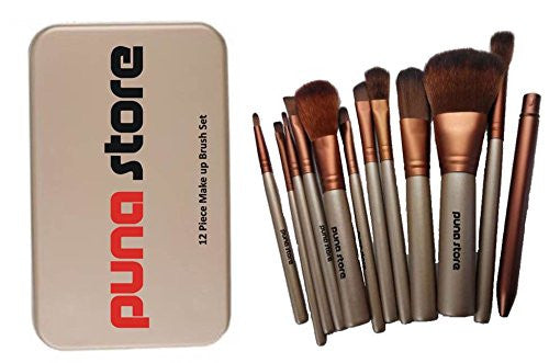 Cosmetic Makeup Brush Set - 12 Piece Set with Storage Box