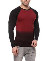 Gritstones Maroon/Black Full Sleeve Round Neck Raglan Tshirt GSFSRGLNOMB1288MRNBLK_M