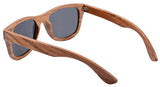 Polished Wood Sunglasses Wooden Wayfarers Polarized Flash Mirror Lens with Case- Z6016(pear,grey)