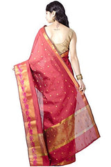 Chandrakala Women's Banarasi Cotton Silk Saree(Red)