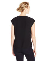 Lark & Ro Women's Sleeveless Gold Zipper Top, black, Medium