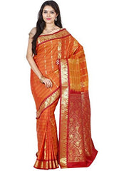RRs Women's kanchipuram Sumanjali Pattu Saree handloom saree (SBB002 GOLD MUSTARD)