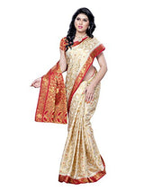 Mimosa Kanchipuram Tassar Wedding Silk Saree White(3051-97-HLFWHITEMARUN)