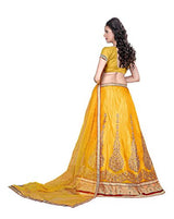 Youth Mantra Women's Yellow Embroidered Net Lehenga choli