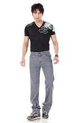 Dragaon Men's Stretchable Relax Fit Jeans-Grey-D-821-Size-38