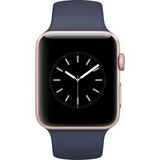 Apple Watch Series 2, 42mm Rose Gold Aluminum Case with Midnight Blue Sport Band
