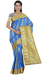 RR Women's Resham Silk Powerloom Saree (RR-REB001-DARK BLUE)