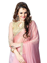 Online Fayda Cream &amp; Baby Pink Coloured Art Silk &amp; Net dazzling Saree