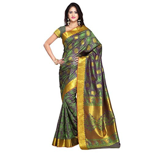 Varkala Silk Sarees Women's Art Silk Kanchipuram Saree(JB9101SGV_Dark Pista Green)