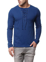 Gritstones Indigo Full Sleeve Round Neck T Shirt GSFSTSHT1282IND_L