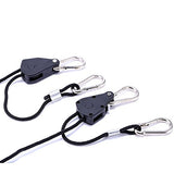 iPower GLROPE Pair of 1/8 Inch Heavy Duty Adjustable Grow Light Rope Clip Hanger w/Improved Metal Internal Gears,8-Feet Long(LONGEST EVER),150lb Capacity,Fully Locking;Tear&amp;Rust Resistant.