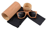 Polished Wood Sunglasses Wooden Wayfarers Polarized Flash Mirror Lens with Case- Z6016(pear,grey)
