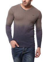 Gritstones Steel Grey Full Sleeve V Neck T Shirt GSFSOMBVNECKSGRY_XL