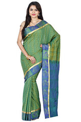 Mysore silk saree Kanchipuram silk saree (PMB002 PARROT GREEN)