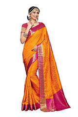 Mimosa By Kupinda Women's Tusser Silk Saree Kanjivaram Style Color :Gold (3397-2073-GD-RNI)