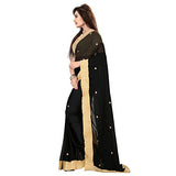 Glory Sarees Women's Gerogette Saree(vgblack_black)