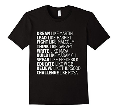Men's Dream Like Martin Lead like Harriet Black Pride Power Tshirt Large Black