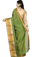 Chandrakala Women's Silk Saree (1005MEH_Mehndi Green)