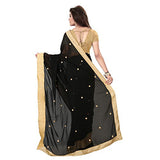 Glory Sarees Women's Gerogette Saree(vgblack_black)