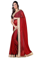 Livie Women's Art Silk Sarees Party Wear/Fancy Art Silk Sarees/Embroidered Art Silk Sarees - Ruby Red