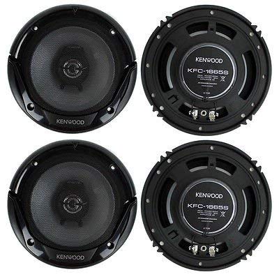 New 4) New Kenwood KFC-1665S 6.5 Inch 600 Watt 2-Way Car Audio Door Coaxial Speakers- PUNER Store