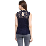Mayra Women's Net Top(1608T08474_M, Blue )