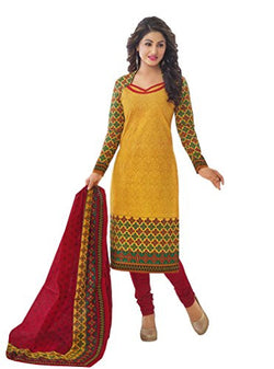 Angelfab Women's Cotton Dress Material (PR517_yellow)