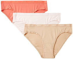Amante Women's Cotton Bikini Panty (Pack of 3) (PPK16118CNYN ROSE/NUDE/ROSBUDS_Cnyn Rose, Nude and Rosbud_Small)