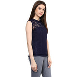 Mayra Women's Net Top(1608T08474_M, Blue )
