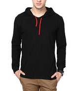 Inkovy Men's Cotton Full Sleeve Hooded T-Shirt (INKOVY-HOOD-FULL-BLACK-L_Large_Black)