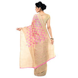 Varkala Silk Sarees Women's Net Kahdi Silk Saree(TD1052RN_Pink)