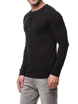 Gritstones Black Full Sleeve Round Neck T Shirt GSFSTSHT1282BLK_M