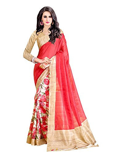 Trendz Women's Cotton Silk Saree (TZ_Sanskruti_Red)