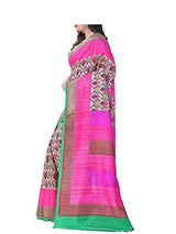 EthnicJunction Women's Cotton Silk Saree With Blouse (Multicolor,EJ1131-3030)