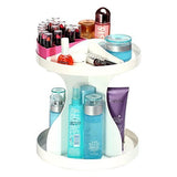 Evana 360 Degree Rotatable Cosmetics Plastic Makeup Storage Two Layer Multifunctional Makeup Cosmetic Organizer