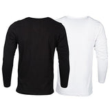 Rodid Solid Men's V-neck White, Black T-Shirt (Pack of 2)