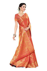 Mimosa Women's Traditional Art Silk Saree Kanchipuram Style, color :Straberry(3245-197-SD-STRAB)