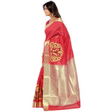 Varkala Red-Banarasi Pure Cotton Silk Exclusive Resham Saree-DM2105RD