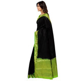 Varkala Silk Sarees Women's Raw Silk Kanjiwaram Saree(ND1001BL_Black)