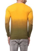 Gritstones Yellow Full Sleeve V Neck T Shirt GSFSOMBVNCKYELL_XL