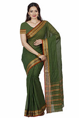 Mimosa Women's Traditional Cotton Silk Saree With Blouse Color:Olive(3336-HMK-22-OLV )