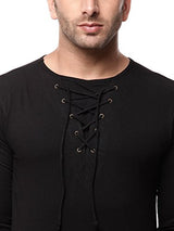 Gritstones Black Full Sleeve Round Neck T Shirt GSFSTSHT1282BLK_M