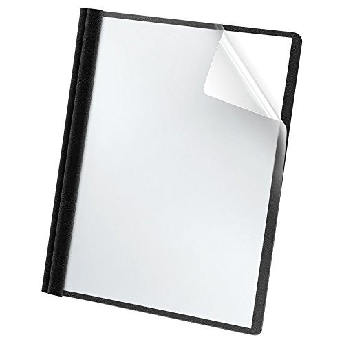 Oxford Premium Clear Front Report Covers, Letter Size, Black, 25 per Pack (58806EE)