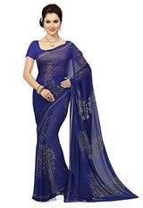 Ishin Women's Georgette Saree (Ishinsb-8204_Royal Blue)