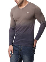 Gritstones Steel Grey Full Sleeve V Neck T Shirt GSFSOMBVNECKSGRY_XL