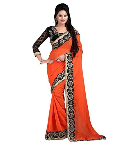 Panchratna Women's Faux Georgette Saree
